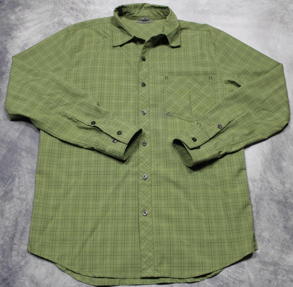 SmartWool Shirt Mens Medium Green Check Merino Wool Button Up Long Sleeve